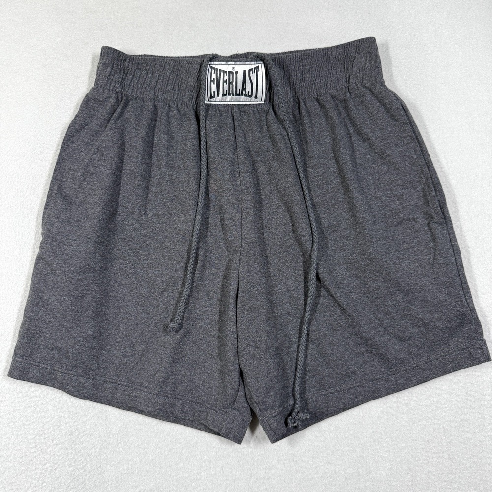 Everlast Shorts Mens Medium Gray Knit Drawstring Boxing Athletic Gym Training